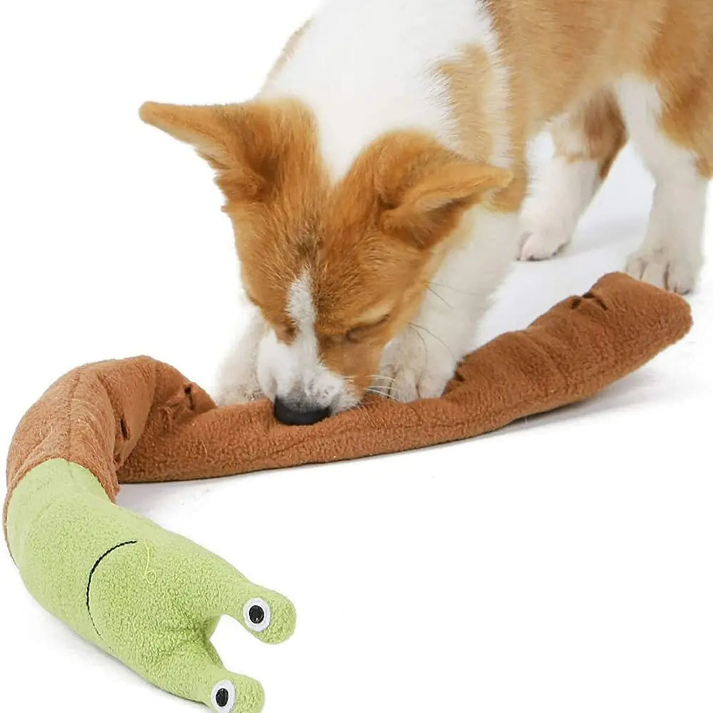 Petaurapets Interactive Plush Snail Squeaky Toy for Dogs