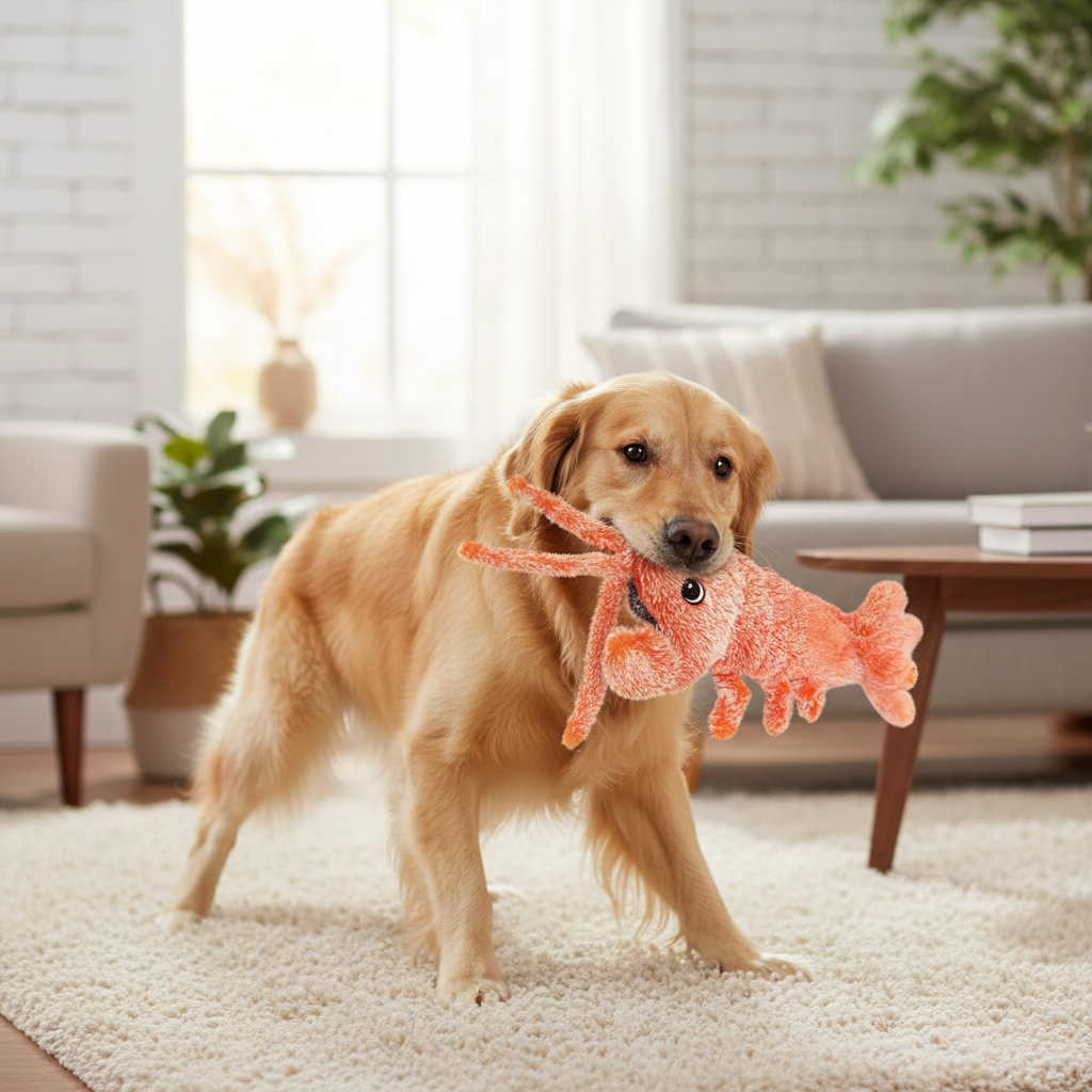 Petaurapets Interactive Dog Toy - Bouncing Shrimp (One Piece)