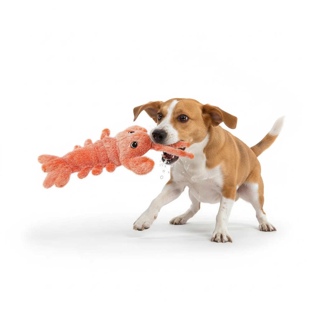 Petaurapets Interactive Dog Toy - Bouncing Shrimp (One Piece)