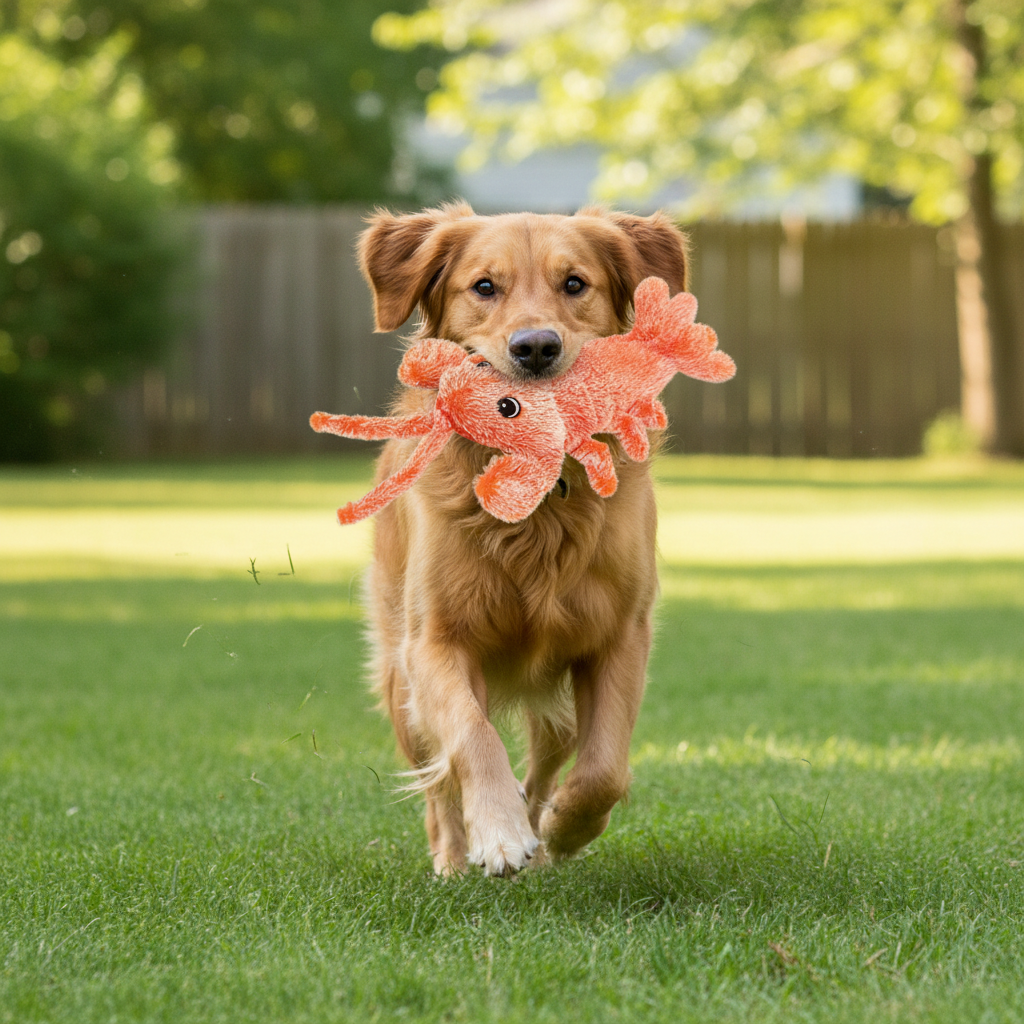 Petaurapets Interactive Dog Toy - Bouncing Shrimp (One Piece)